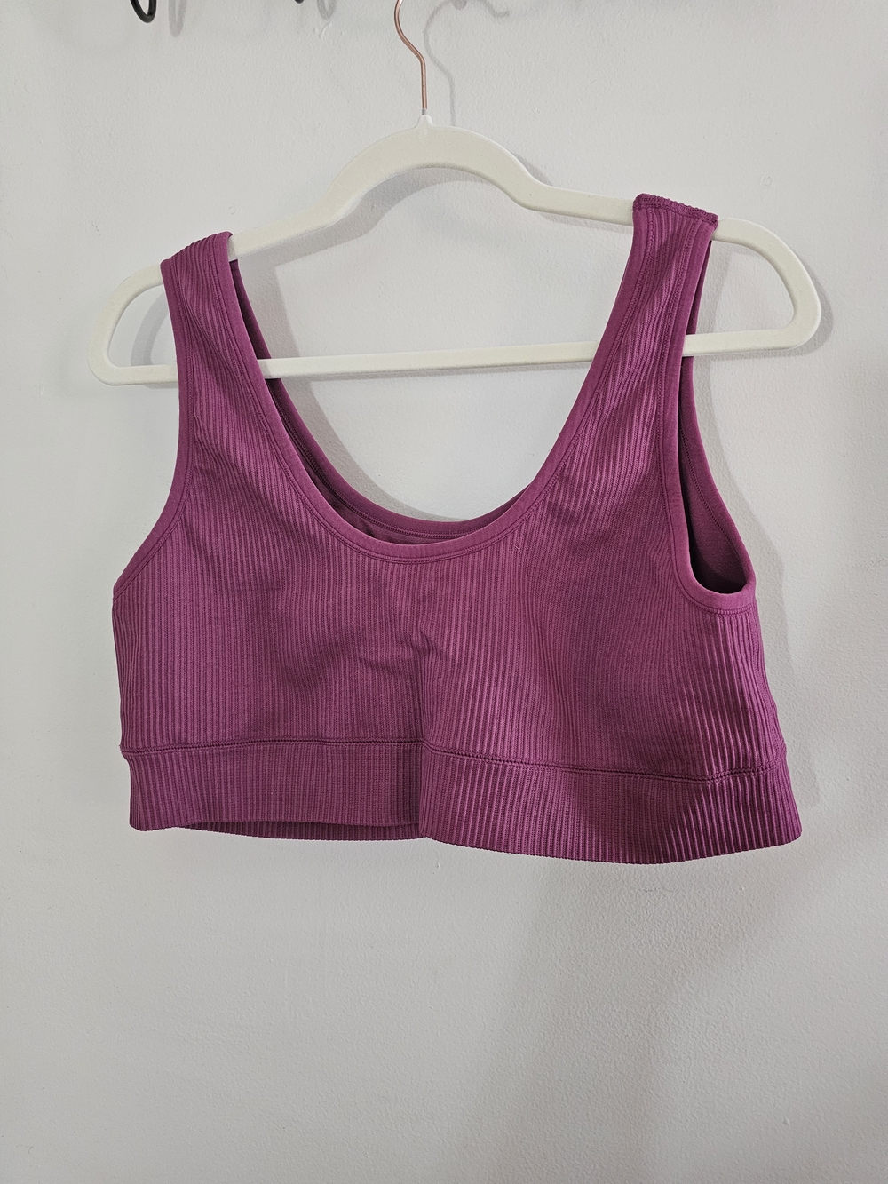 Torrid Curve Ribbed Crop Tank in Berry - Picture 3 of 4
